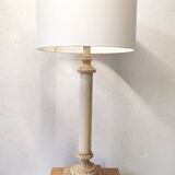 Empire style column lamp in travertine