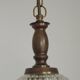 French Vintage Molded Glass & Brass Pendant Light 1970s Globe Hanging Lamp