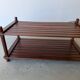 Pine slatted coffee table in vintage 1970s Scandinavian design.