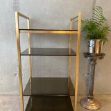Golden brass and glass shelves