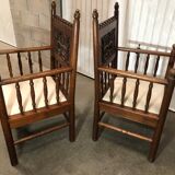 2 armchairs old Gothic style