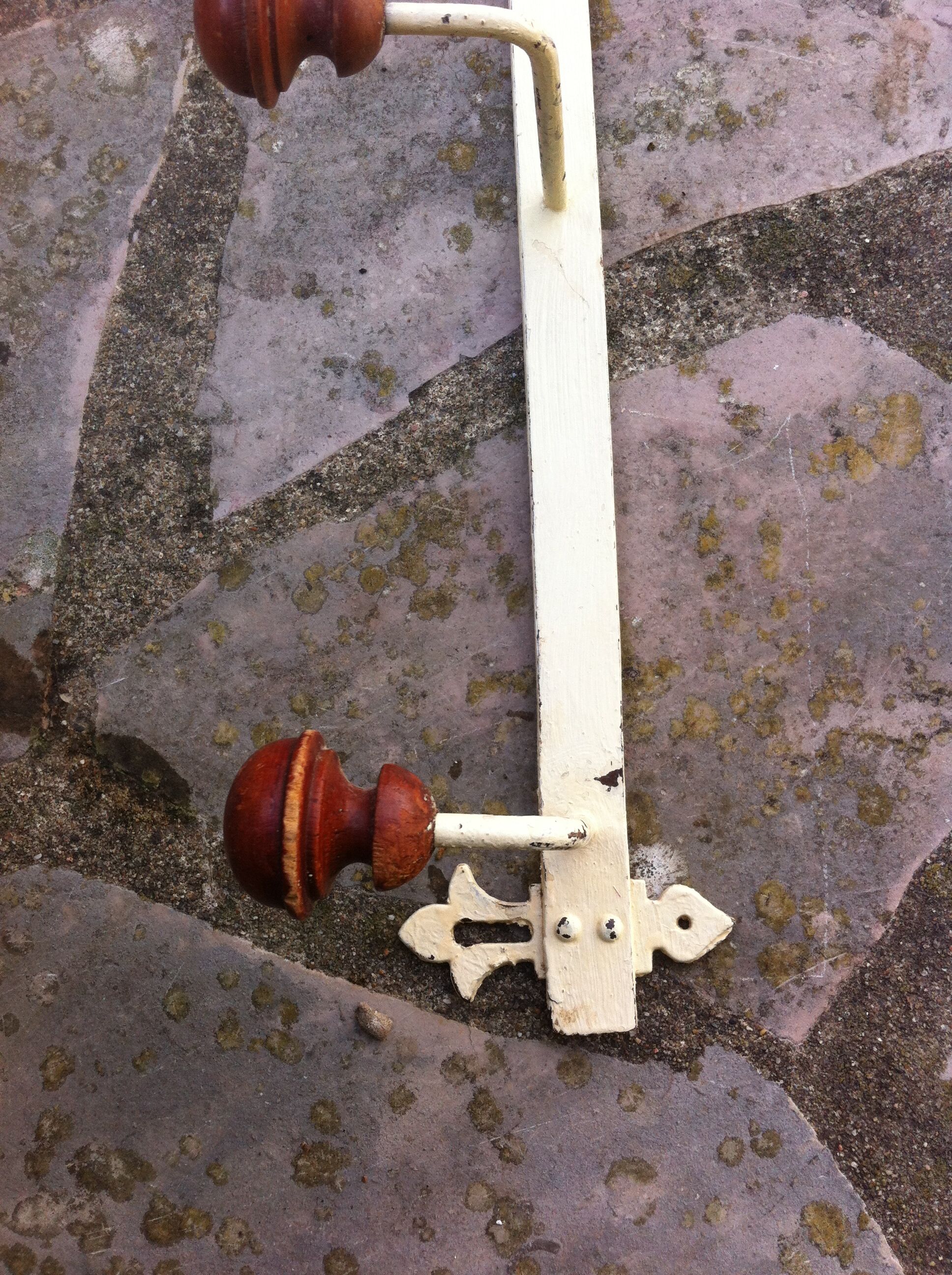 Vintage metal and wood coat rack
