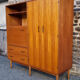 Combined modernist secretary, shelves, closet, wardrobe, vintage, 60s