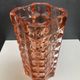 Large Art Deco vase in moulded pink Rosaline glass