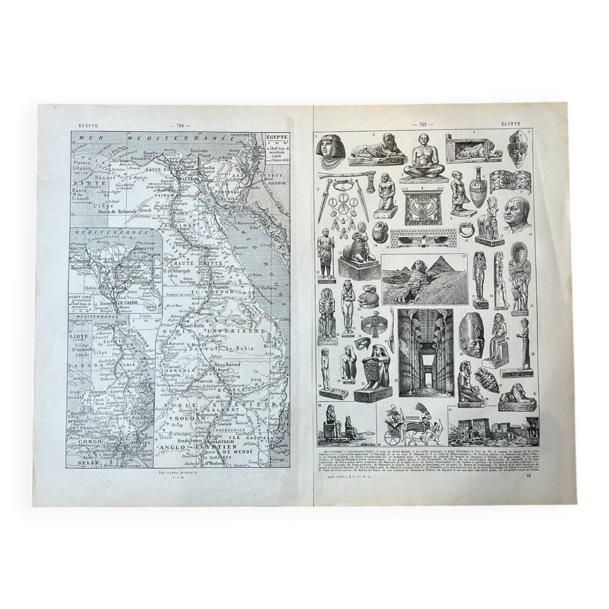 Map "Egypt" - 20x29cm 1922