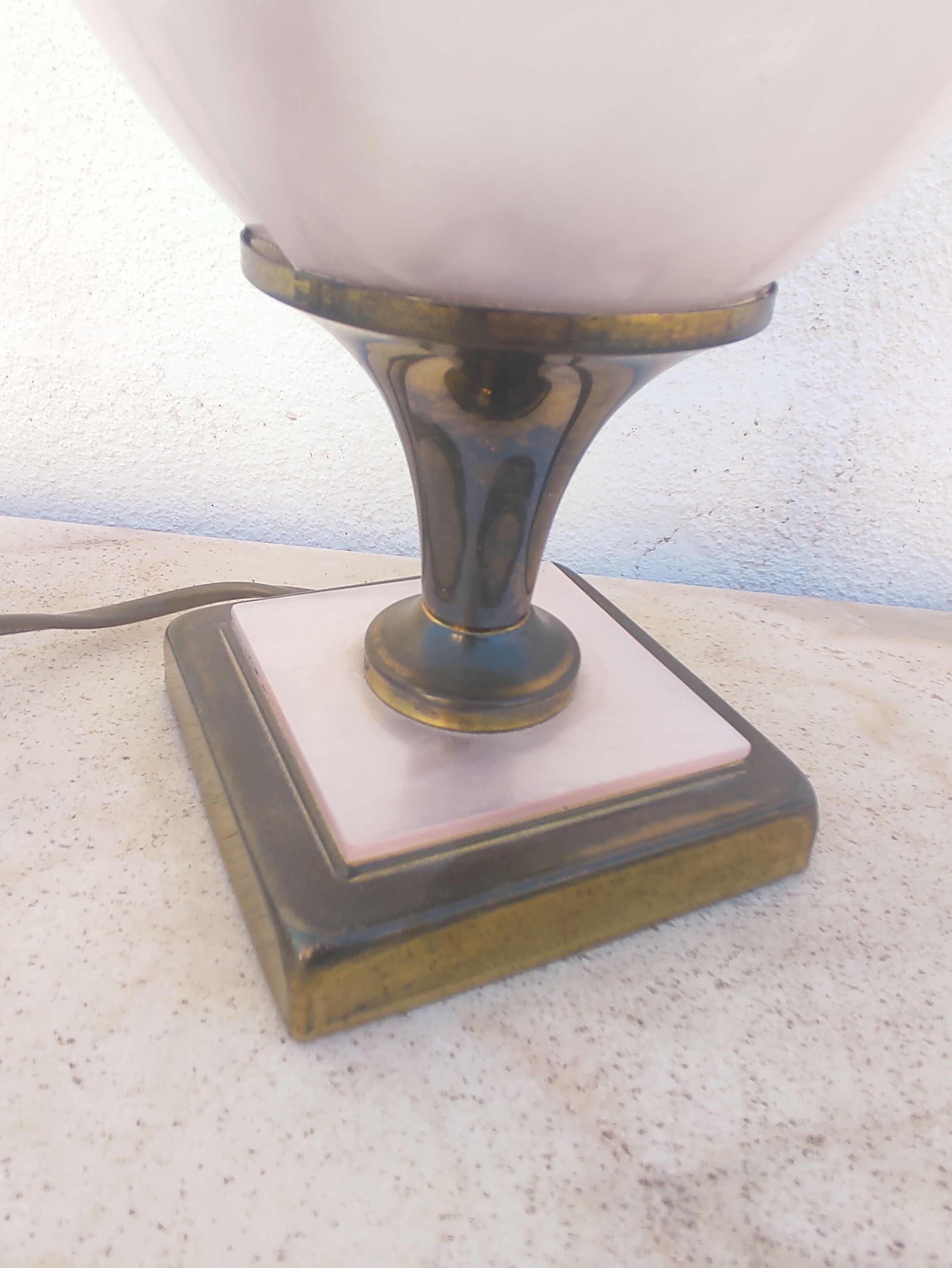 Pink tulip lamp by Rougier