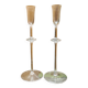 Old Pair of Villeroy And Boch Crystal Candlesticks Or Soliflores