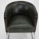 Bauhaus Tubular Armchair in Green Leather,  1930s, Restored