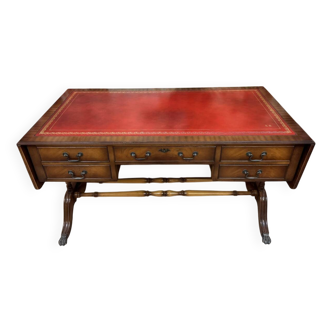 English double-sided mahogany desk circa 1900