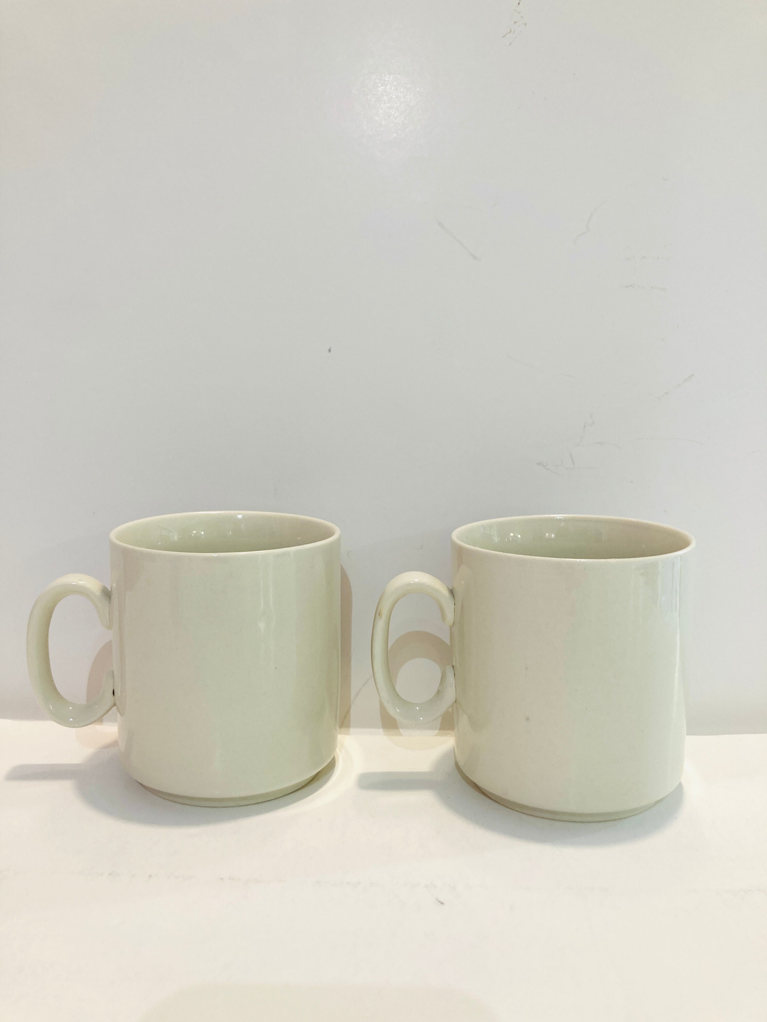 2 cups 70s weismann porzellan italy floral pattern orange