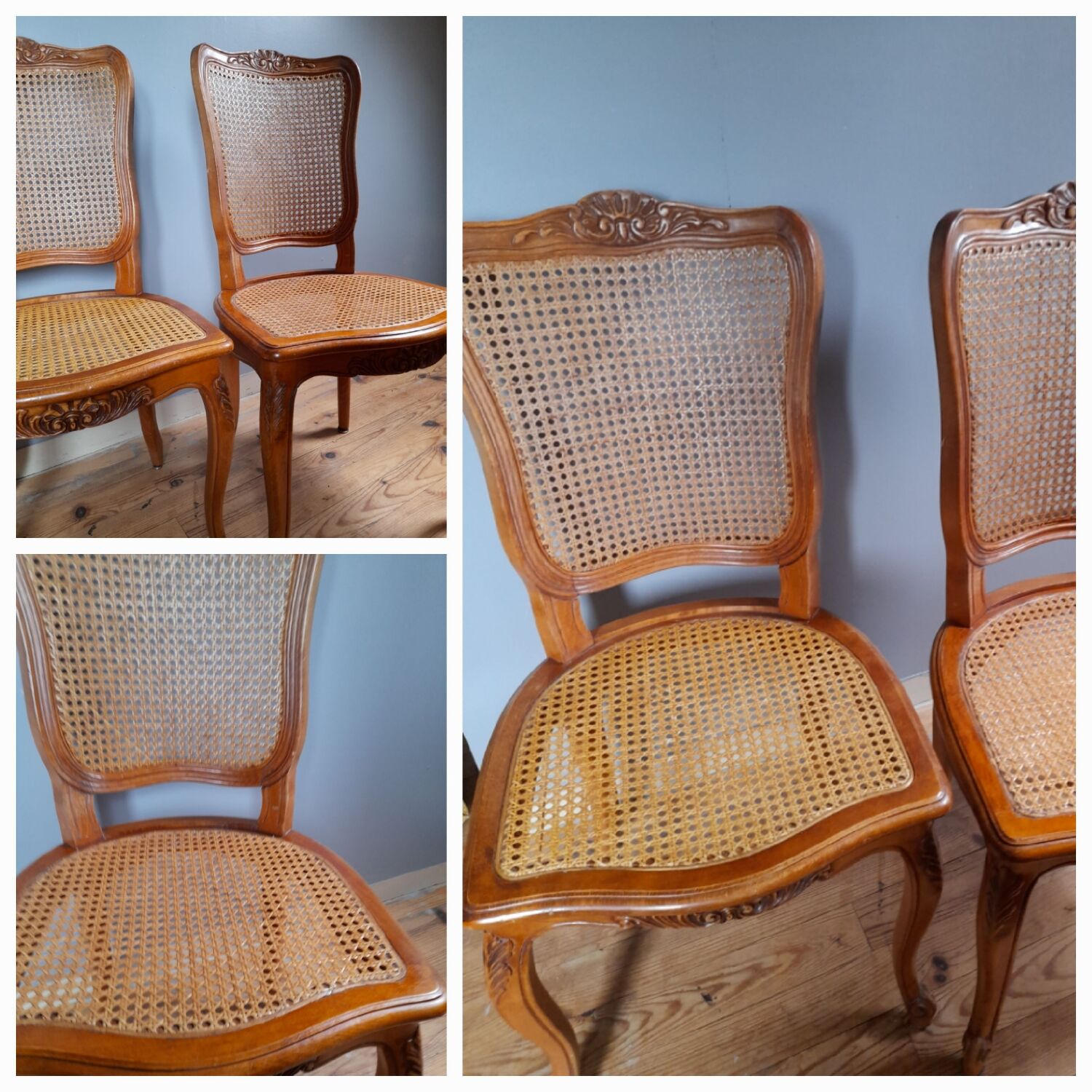 4 chairs channes Louis XV style 50s