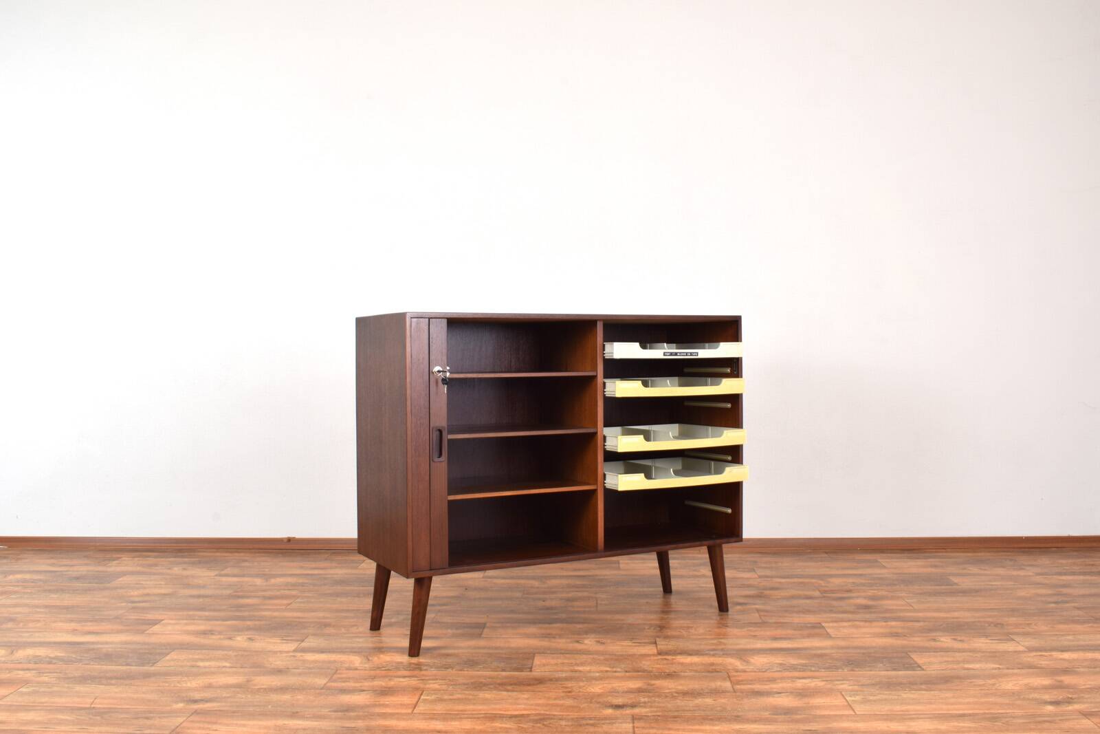 Mid-Century Danish Teak Tambour Doors Sideboard, 1960s