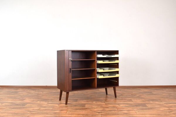 Buffet à portes tambour en teck danois des années 1960.