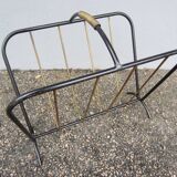 Steel and brass magazine rack