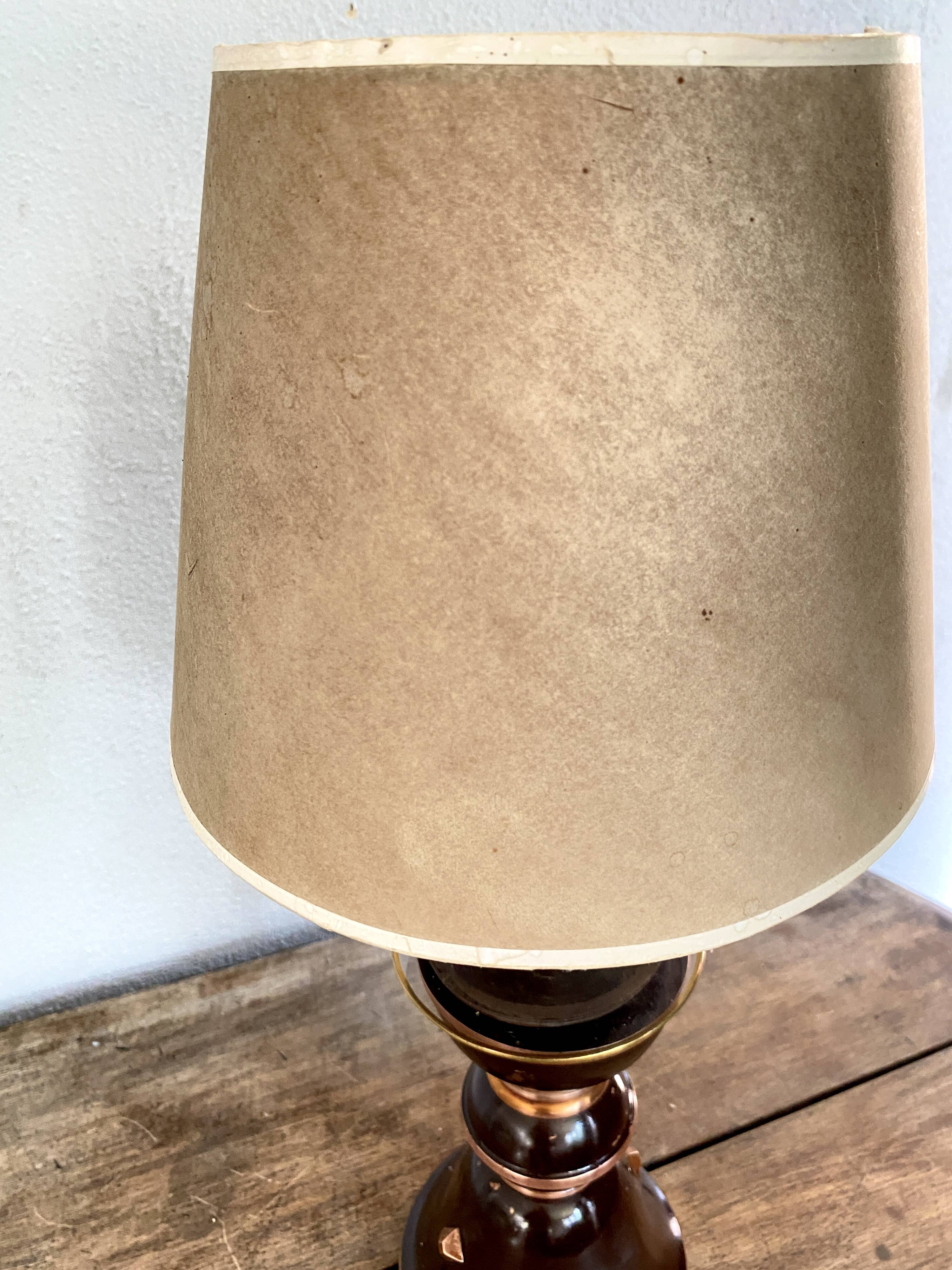 Lampe russe et abat-jour papier, 1960