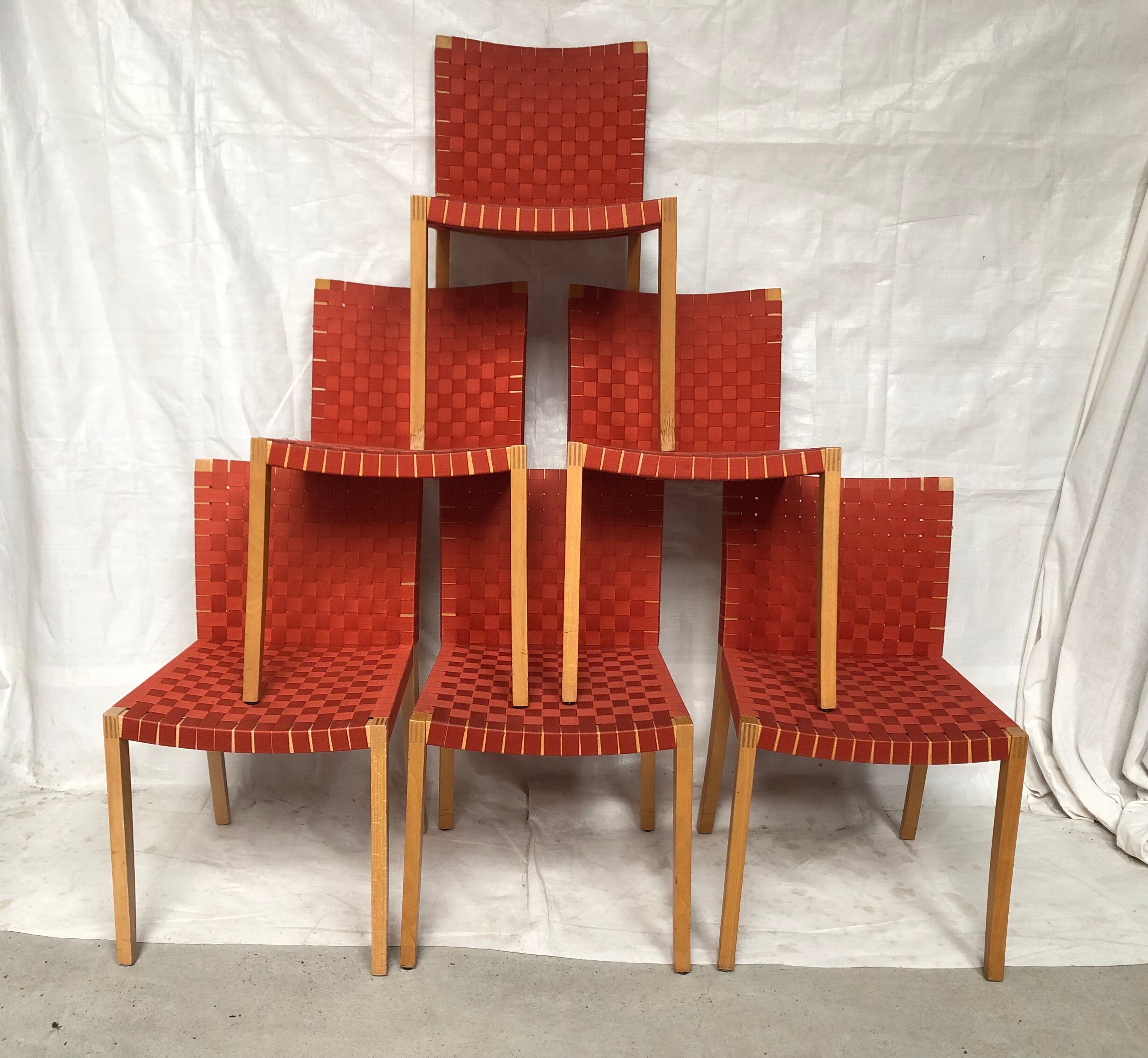 Peter Maly's 737 red chairs for vintage Thonet