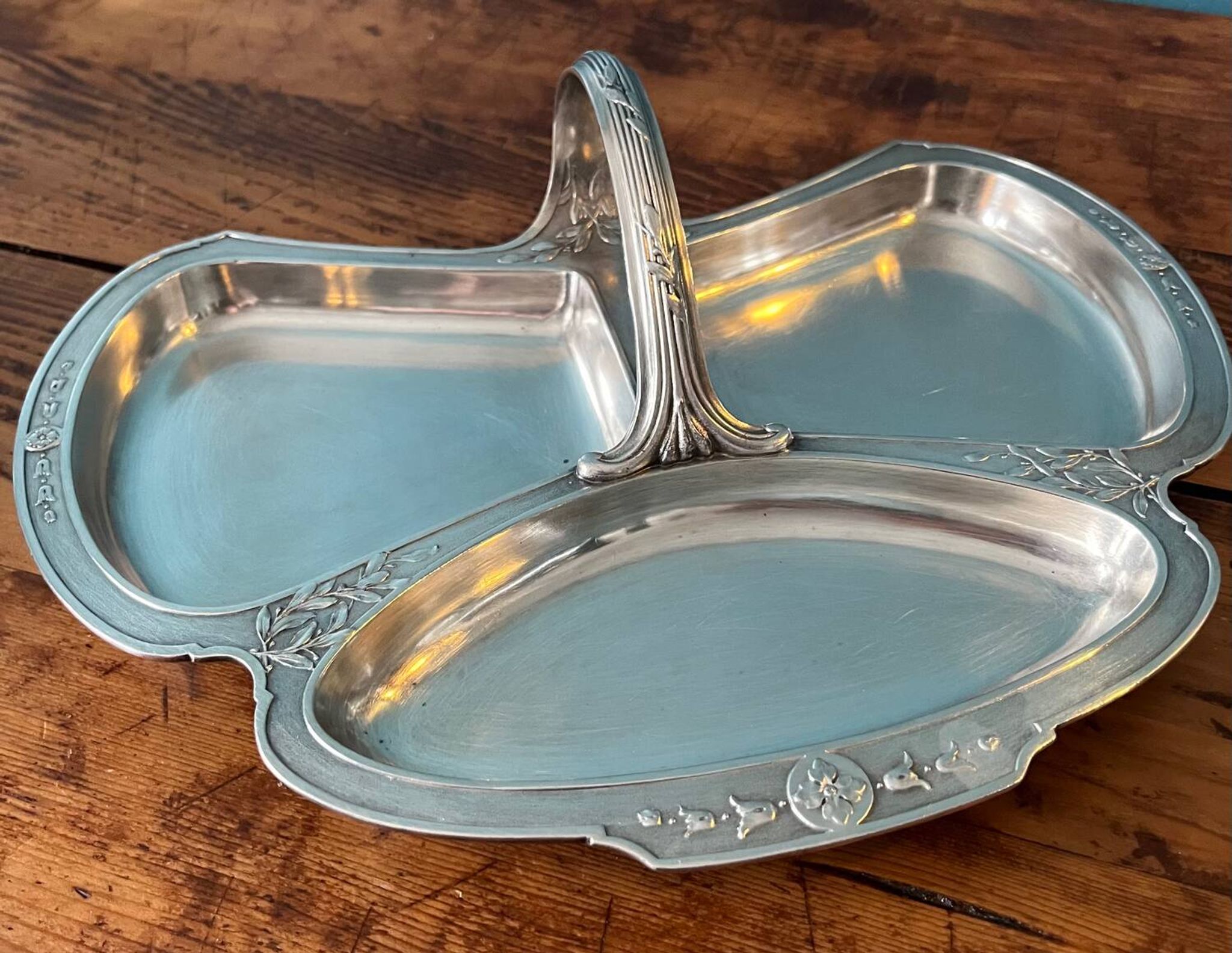 Tray, display in silver metal gallia for Christofle