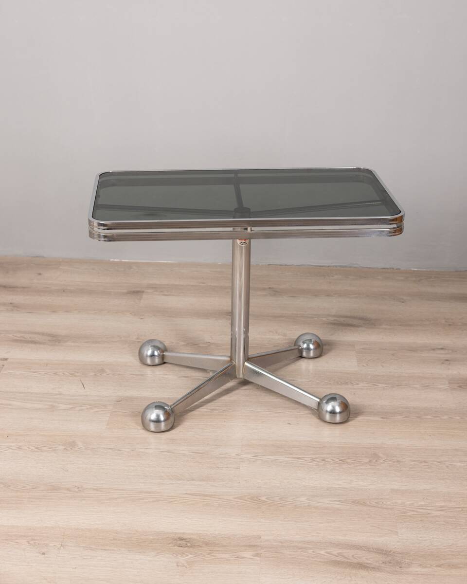 Table vintage années 70 en métal chromé design allegri