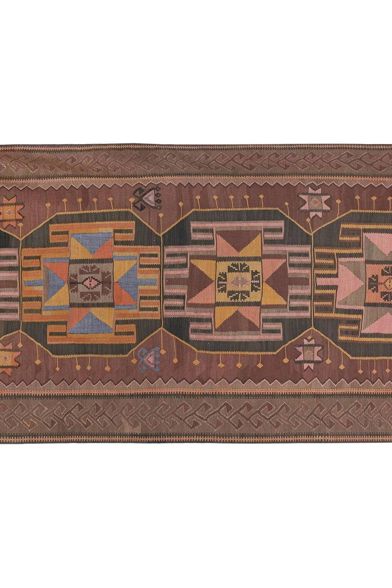 Vintage Turkish kilim, handwoven, 133x261 cm.