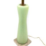 Mid-century modern green Murano glass Table lamp, Barovier & Toso style  Italy, 1940s