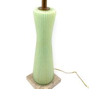 Mid-century modern green Murano glass Table lamp, Barovier & Toso style  Italy, 1940s