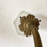 Applique ancienne en bronze et tulipe en verre