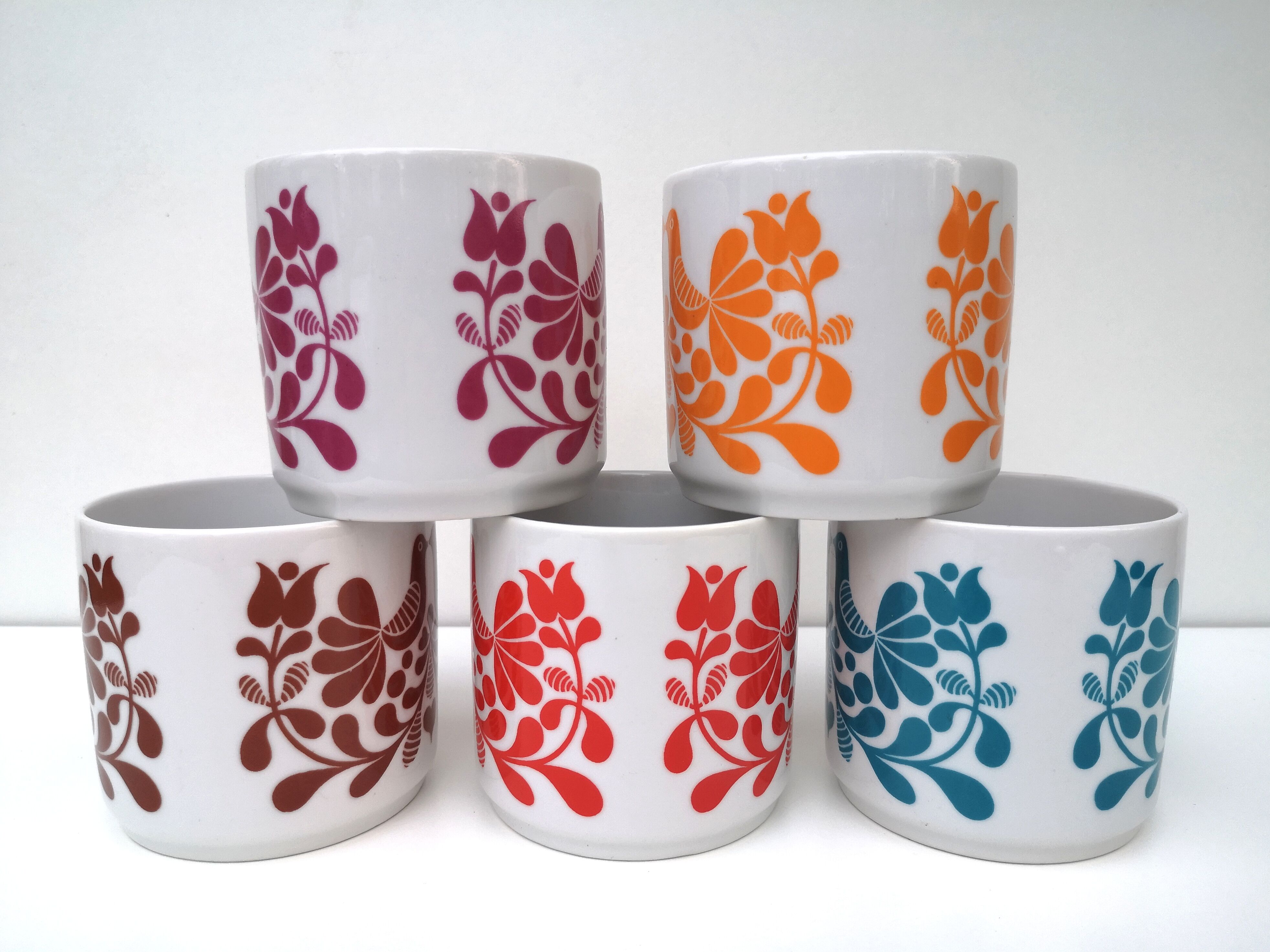 Set of 5 vintage Alfoldi cups