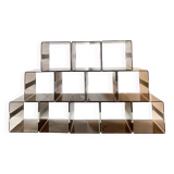 Set of 12 Michel Dumas lockers, smoked plexiglass and chrome insert.