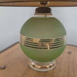 50s lamp with granite glass and gold trim