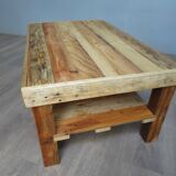 Rectangular raw wood coffee table