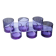 6 amethyst crystal whisky/cocktail glasses, Mid Century design from the 1960s-70s.