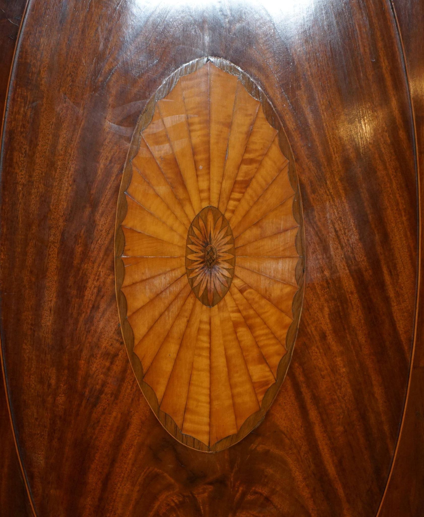 George III Sheraton linen cupboard in walnut, circa 1760.