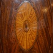 George III Sheraton linen cupboard in walnut, circa 1760.