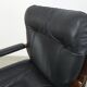 Office armchair leather wood Scandinavian design 70s vintage