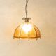 Brutalist ceiling lamp from the 1970s with orange glass shade