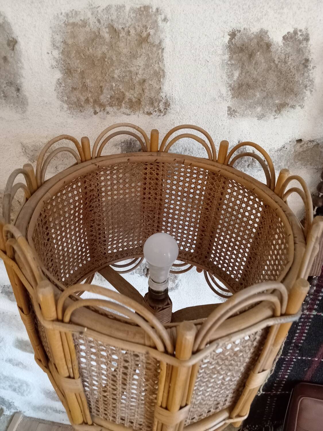 Rattan floor lamp