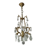 Antique chandelier with pendants – Louis XV style – gilded brass