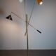 Italian Laiton lamp 3 spots on reclining stems, marble base, Mid-century style 1950s