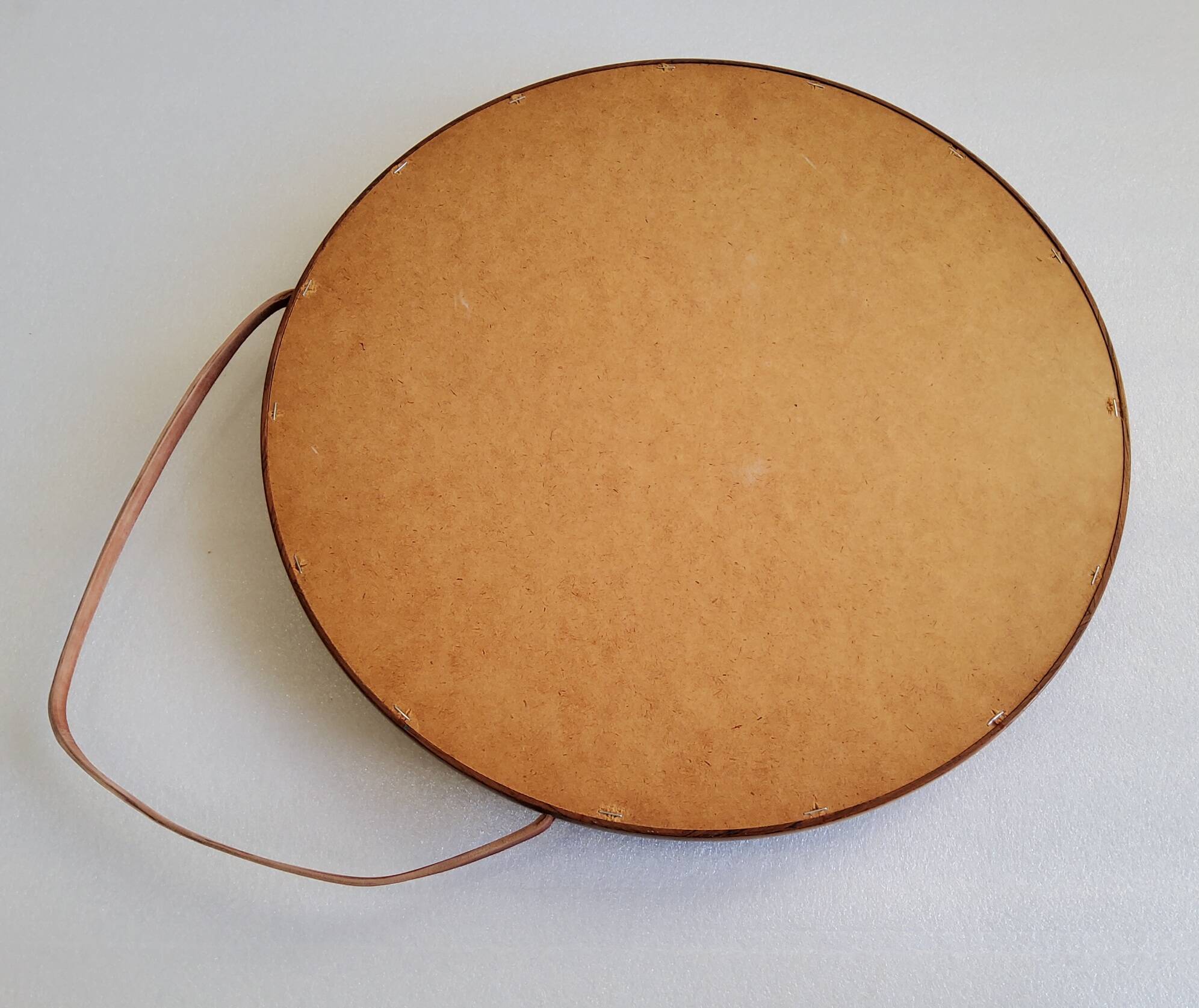 Round teak mirror Uno and Osten Kristiansson Luxus Vittsjö, Scandinavian
