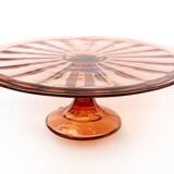Art Deco glass display cake dish