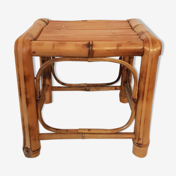 Low rattan stool