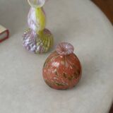 Blown glass balloon vase from mdina glass malta, 1970 red murano glass paste