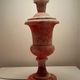 Italian hand carved pink alabaster urn lamp