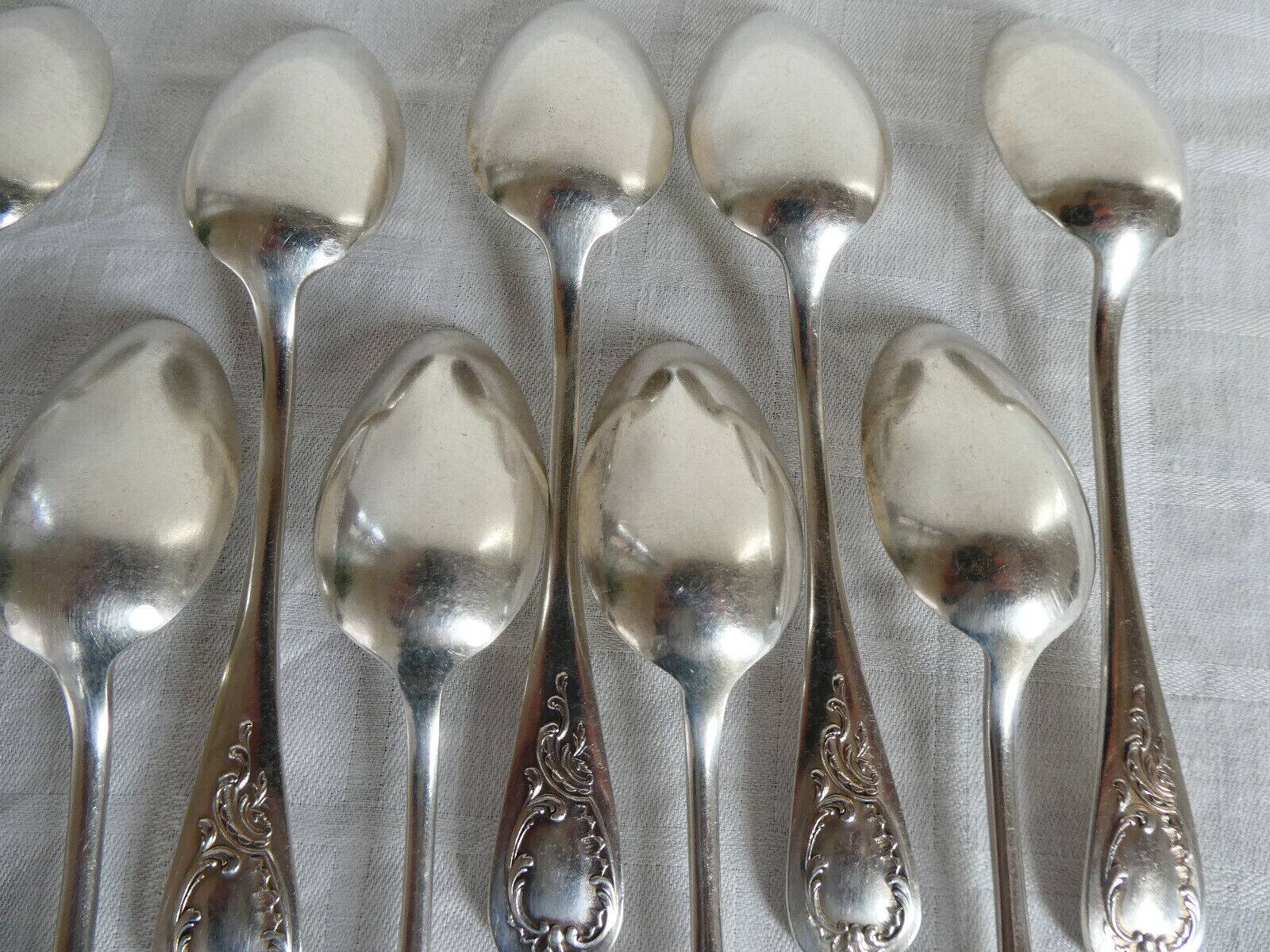 12 Silver-plated metal teaspoons 18 grs, Uniplat model