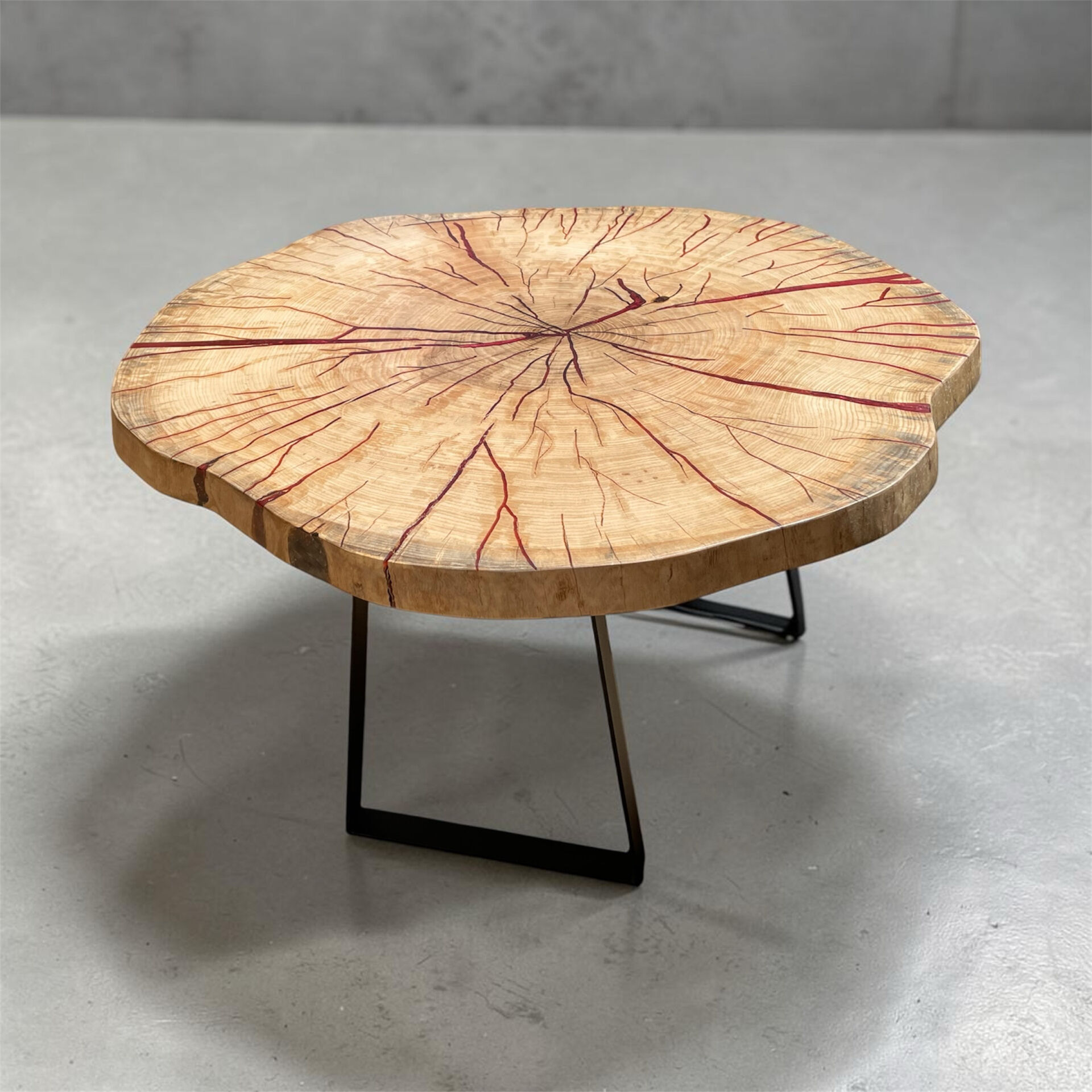 Handcrafted coffee table in solid ash – Unique piece