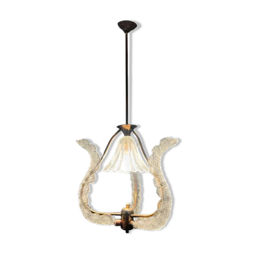 Barovier Italian Murano glass pendant light by Ercole Barovier, 1940s