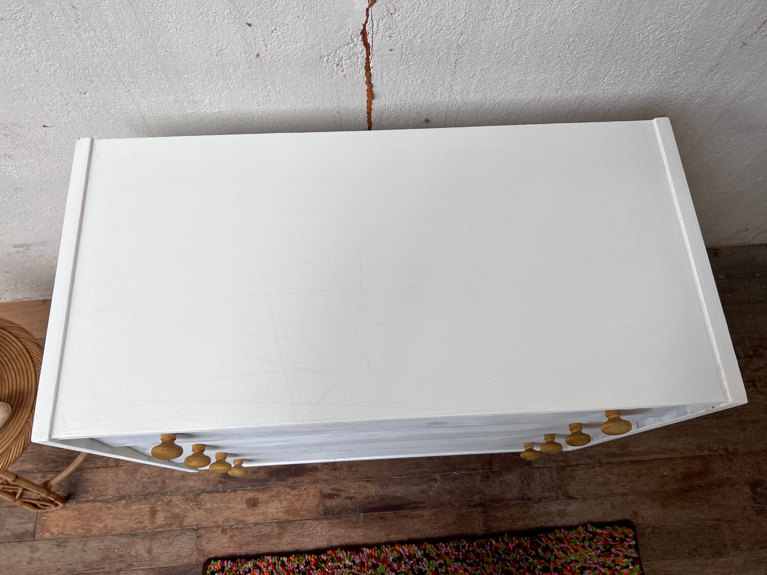 Vintage weekly chest of drawers 1950/1960 - retro - 4 drawers - compass feet - white