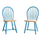 Pair of vintage Scandinavian Windsor chairs with blue bars