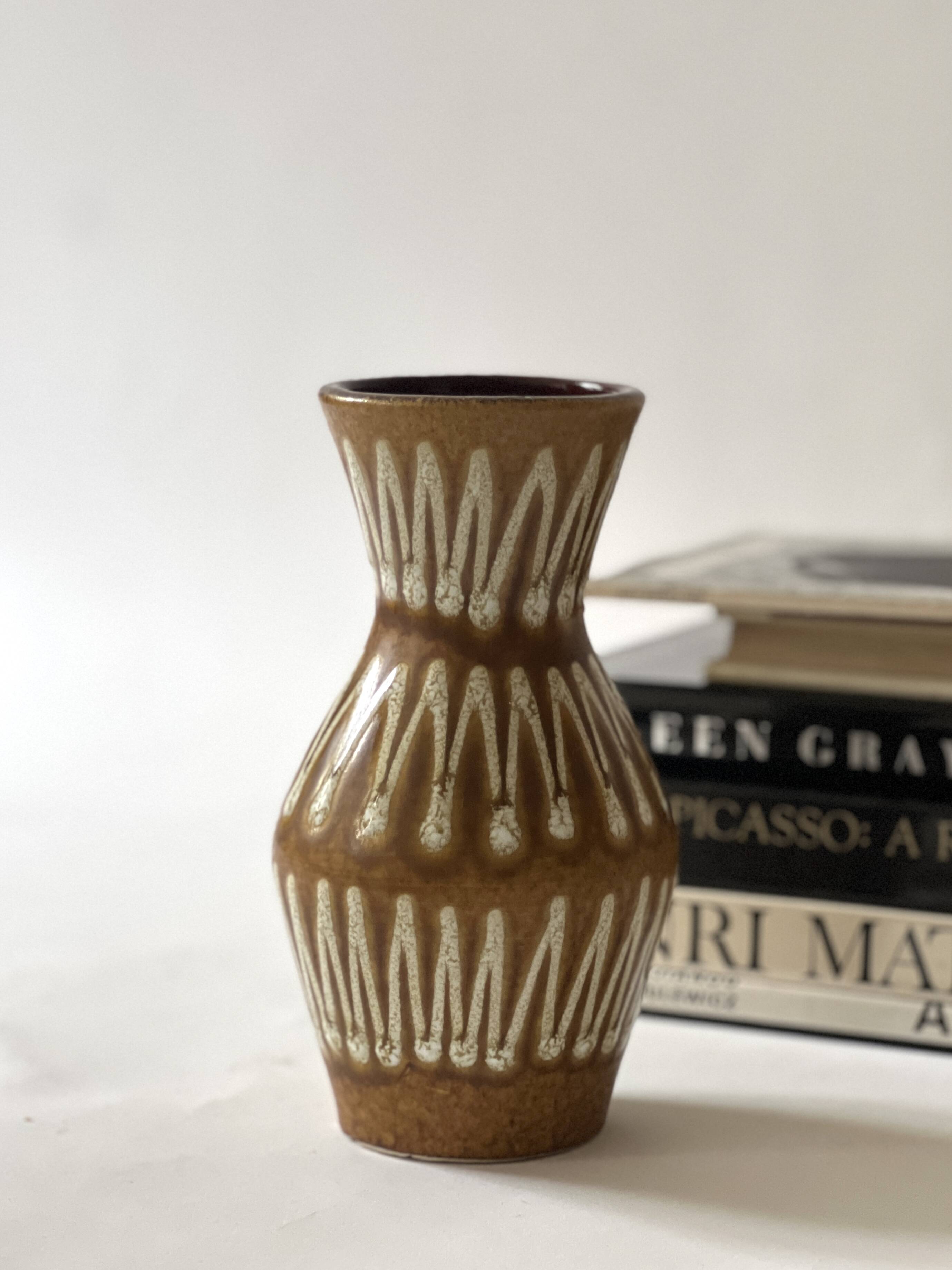 Scandinavian glazed and numbered ceramic vase, West Germany 1970