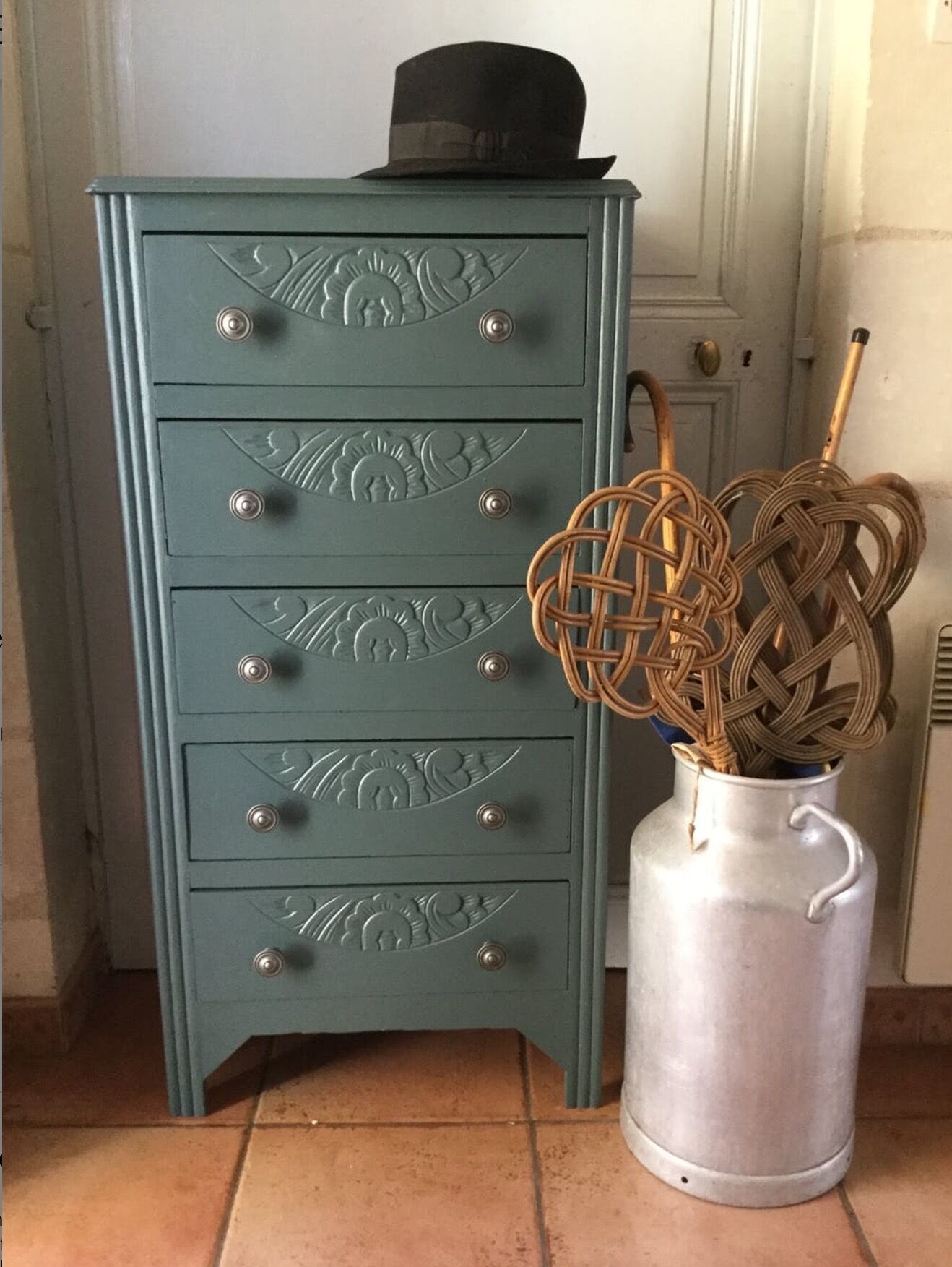 Art Deco blue dresser